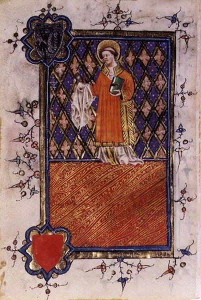 St. Barnabas, bir saat kitabından, c.1400-40 (parşömen) by English School