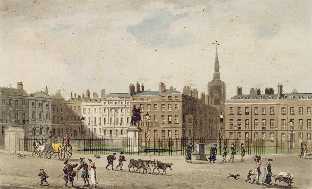 St. James Meydanı, 1812 (renkli aquatint) by English School