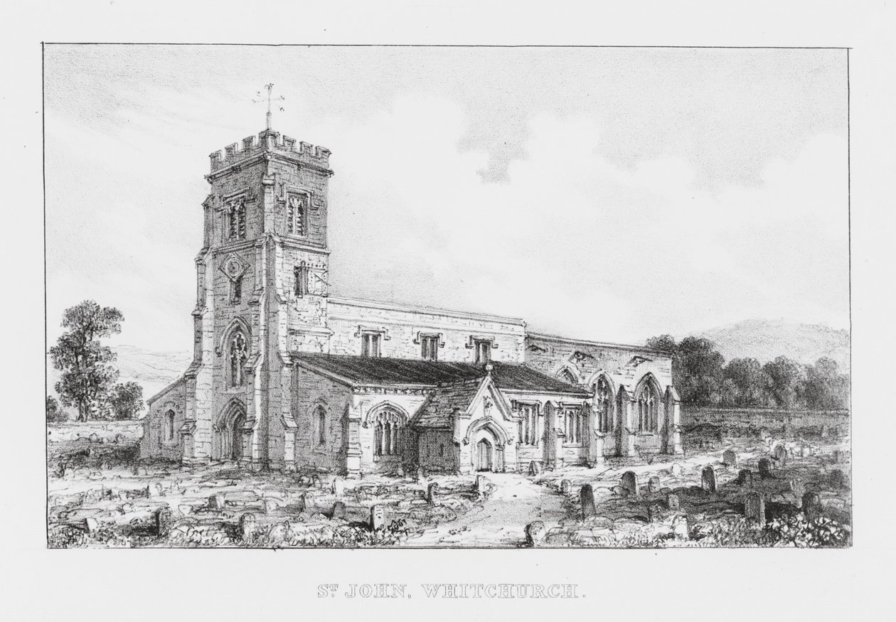 St John, Whitchurch (gravür) by English School