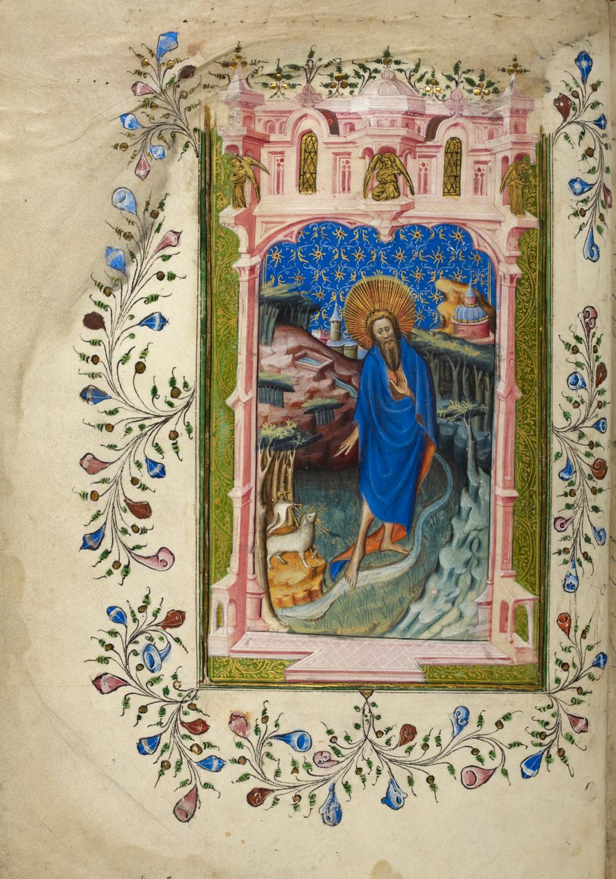 Vaftizci Yahya, Agnus Dei ile 1405-10 (parşömen üzerine renkli) by English School