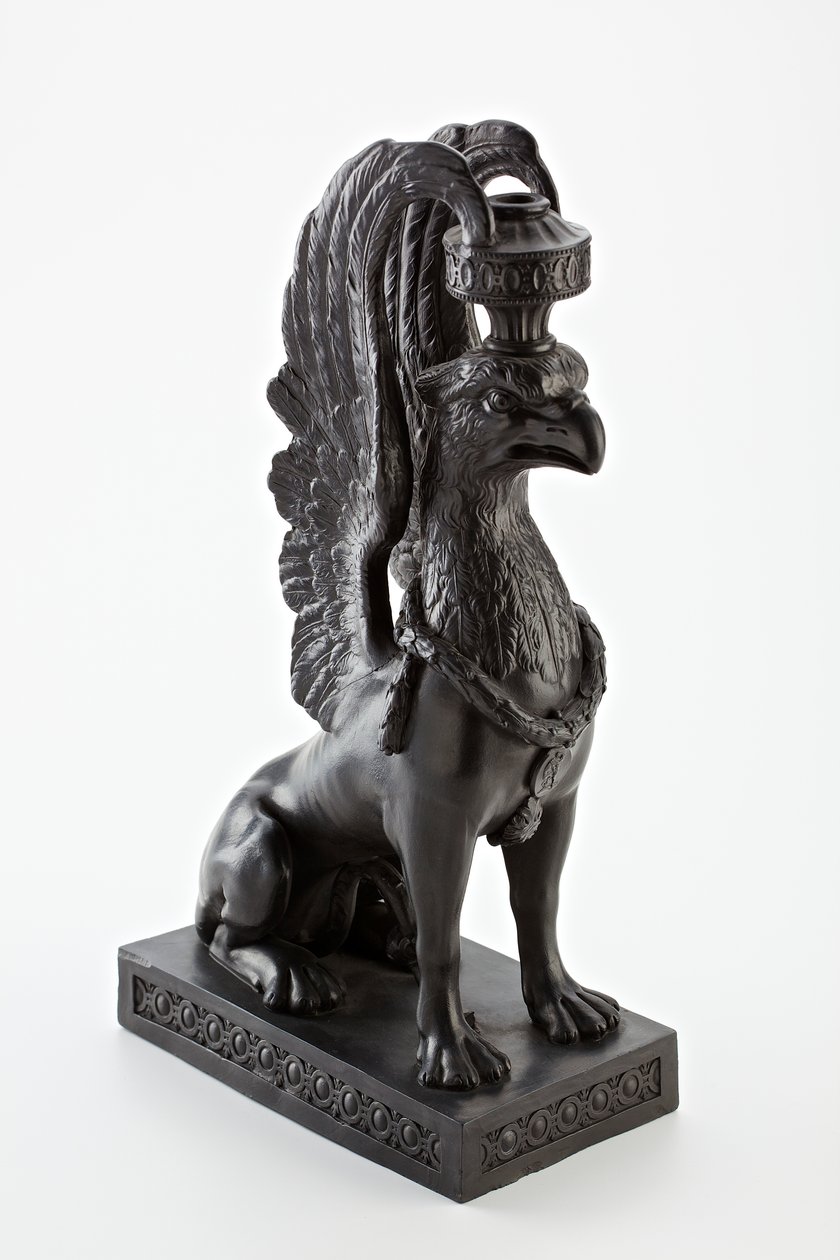 Staffordshire Wedgwood bazalt maldan grifon şeklinde şamdan, c.1771-80 (bazalt mal) by English School