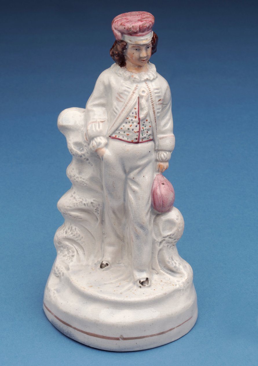Bir Rugby Okulu çocuğunun Staffordshire figürü, 1860 dolayları (seramik) by English School
