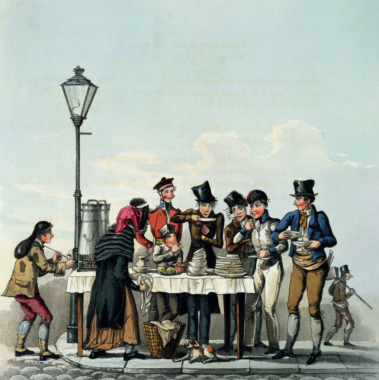 G.Hunt tarafından kazınmış Sokak Kahvaltısı, 1825 by English School