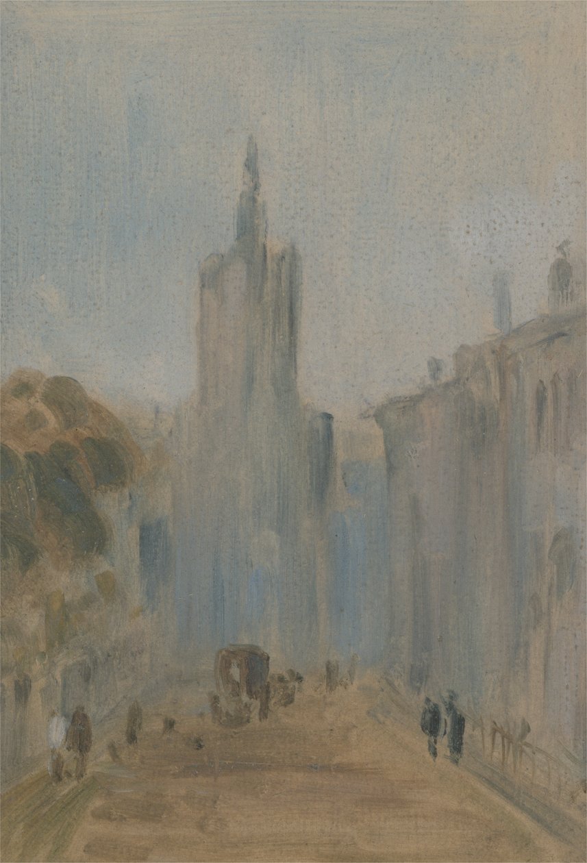 Kiliseli Sokak ve Figürler daha önce J.M.W. Turner (1775-1851) ve ayrıca Peter de Wint