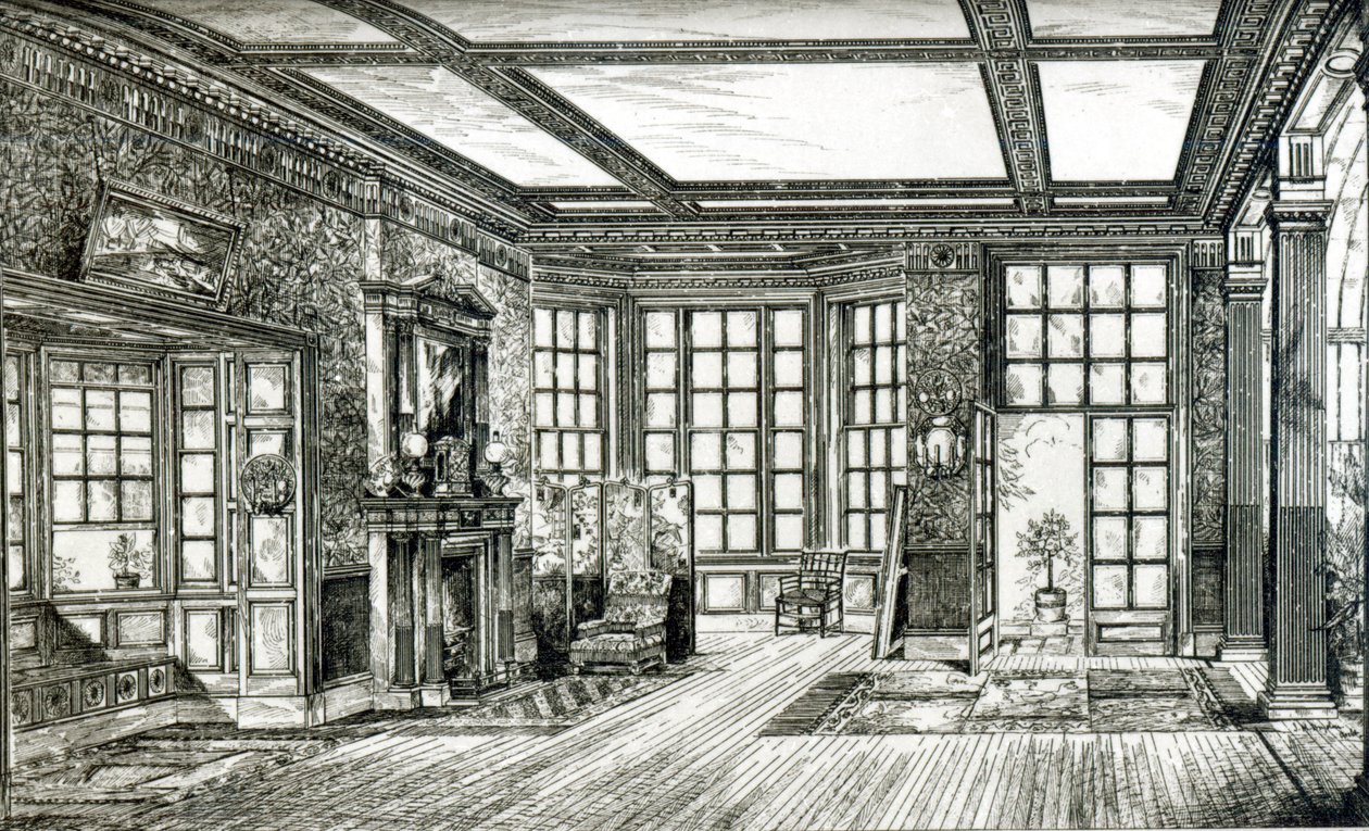 James Tissot Esquire için Stüdyo, Grove End Road, 1874 (litho) (bw fotoğraf) by English School