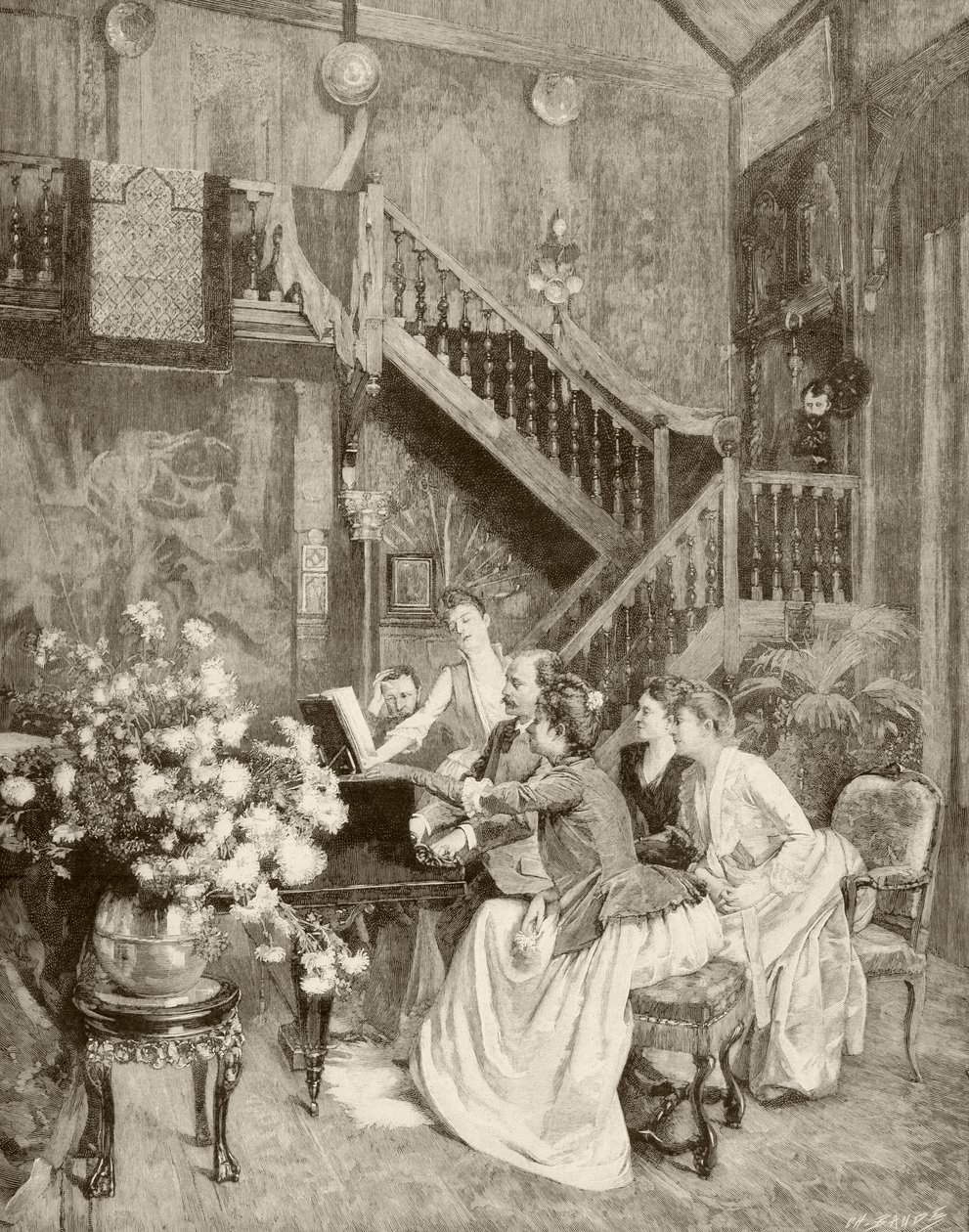 Bir Müzik Notasını Çalışmak (litho) by English School