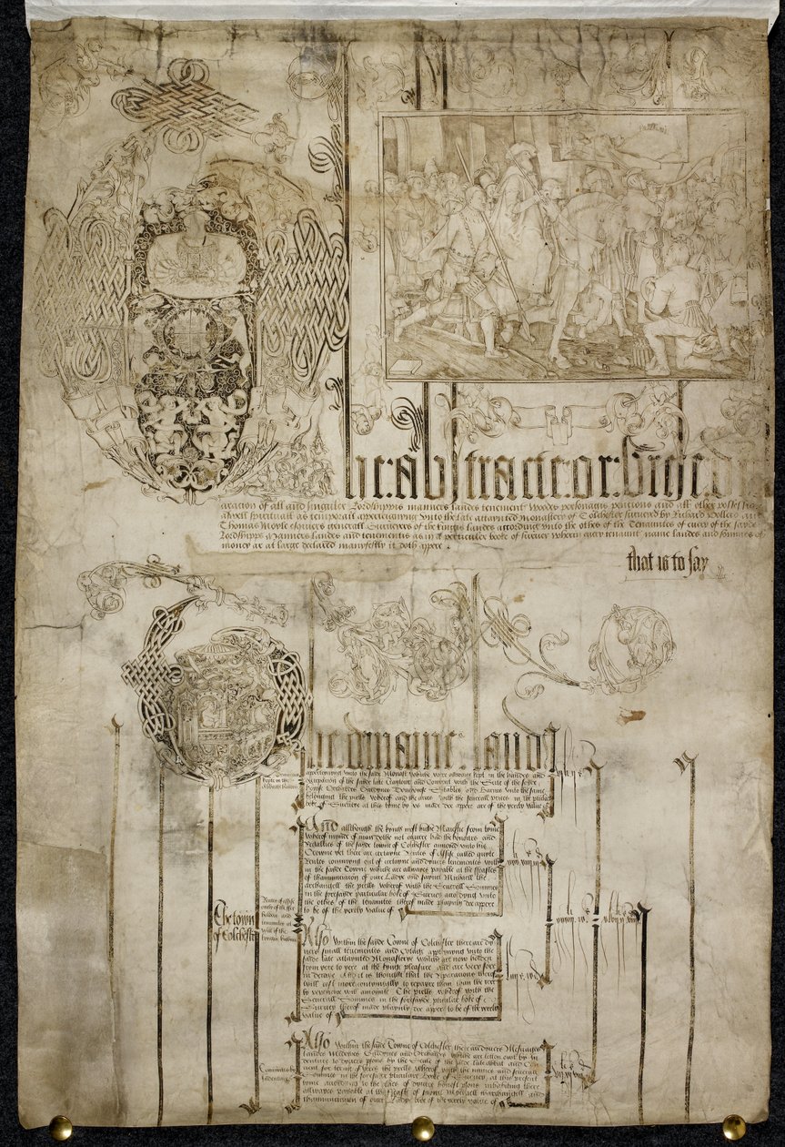 Colchester Manastırı topraklarının araştırması, Egerton MS 2164 by English School