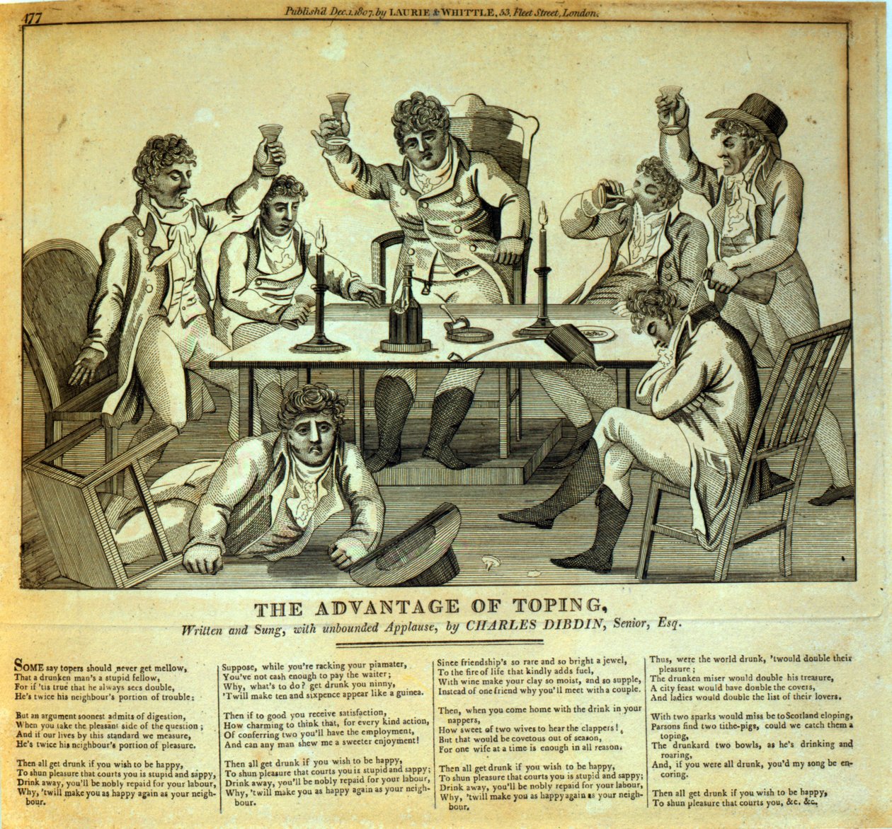 Toping Avantajı, Charles Dibdin (1745-1814), pub tarafından Yazılı ve Söylenmiş. Laurie & Whittle tarafından, 1807 by English School