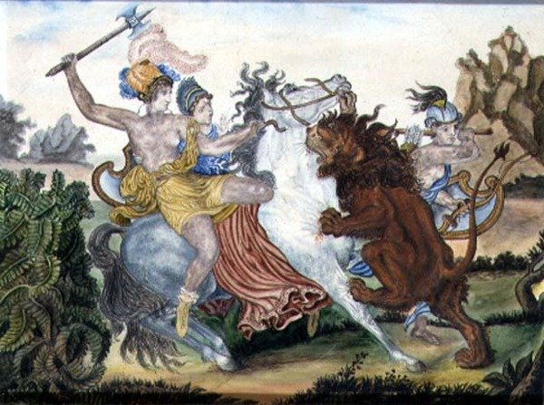 Amazonlar, c.1830 (kağıt üzerinde guaj) by English School