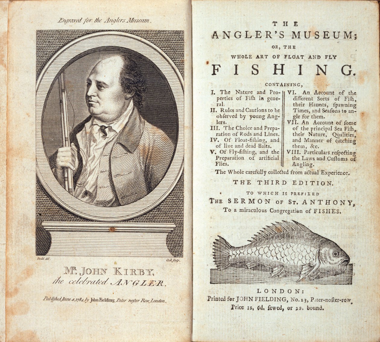 Anglers Müzesi; veya, John Kirby tarafından yazılan Yüzen ve Uçarak Balık Tutmanın Bütün Sanatı, c.1784