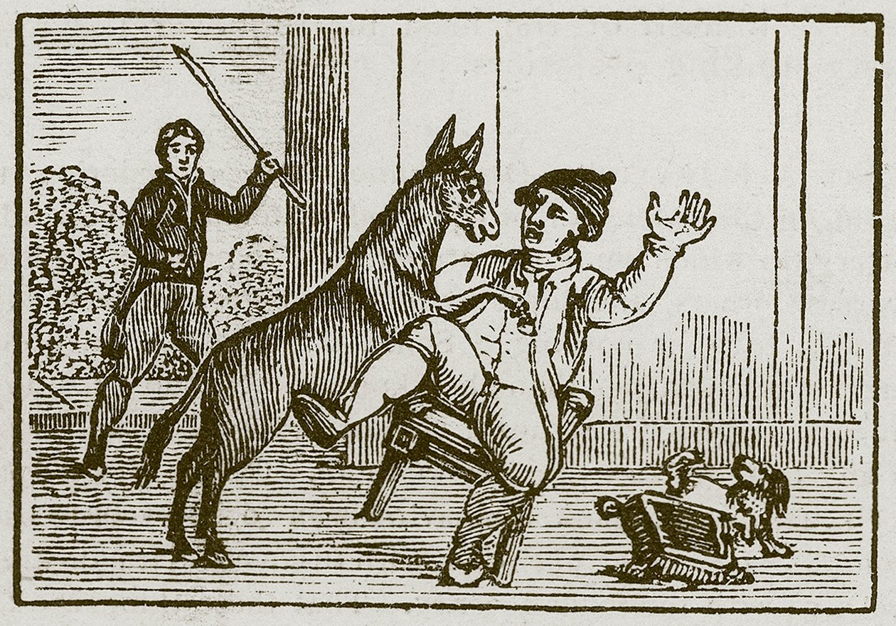 Eşek ve Küçük Köpek (gravür) by English School