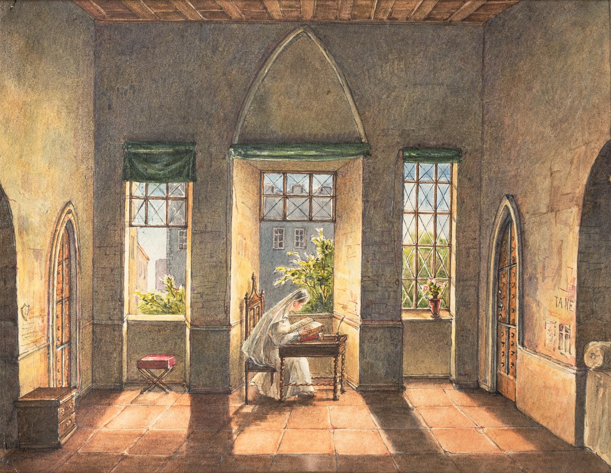 Beauchamp Kulesi, c.1825 (kağıt üzerine sulu boya) by English School