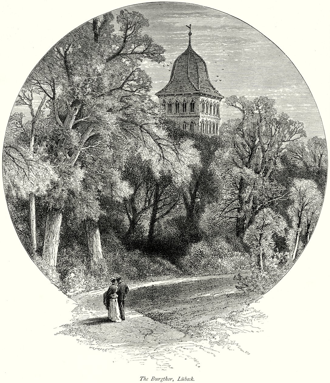 Burgthor, Lubeck (gravür) by English School
