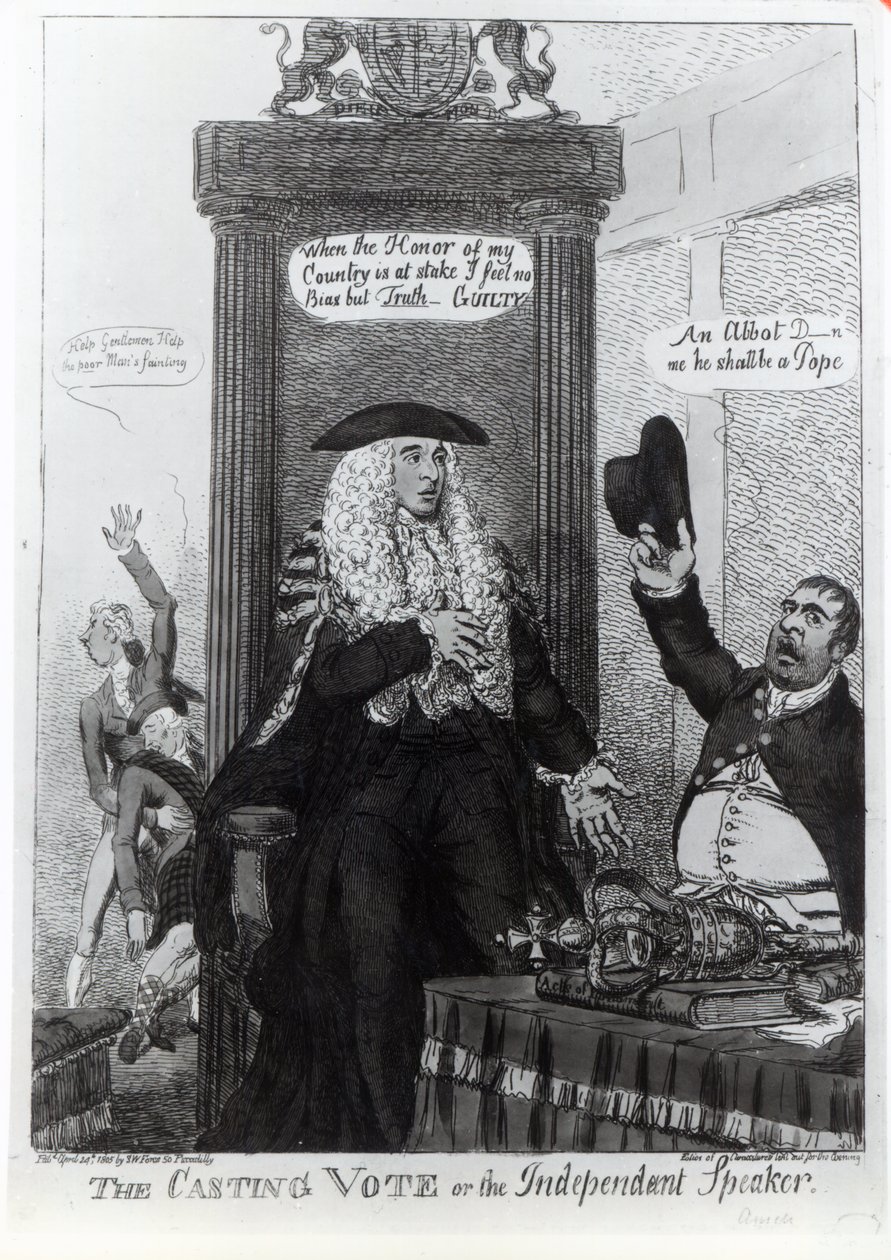 Casting Oy veya Bağımsız Konuşmacı, dönemin Başbakanı Henry Addington, 1805