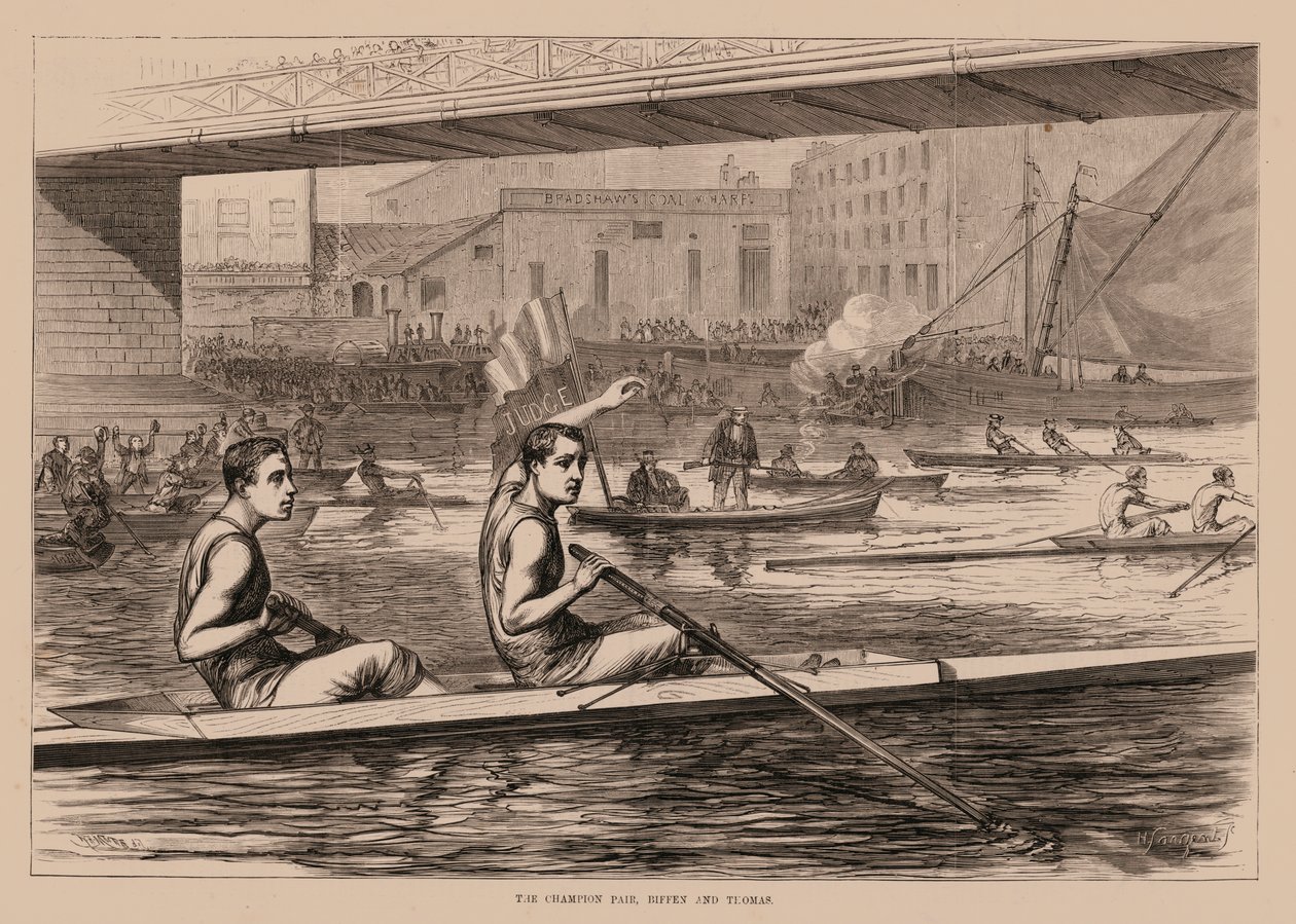 Şampiyon Çift, Biffen ve Teomas (gravür) by English School