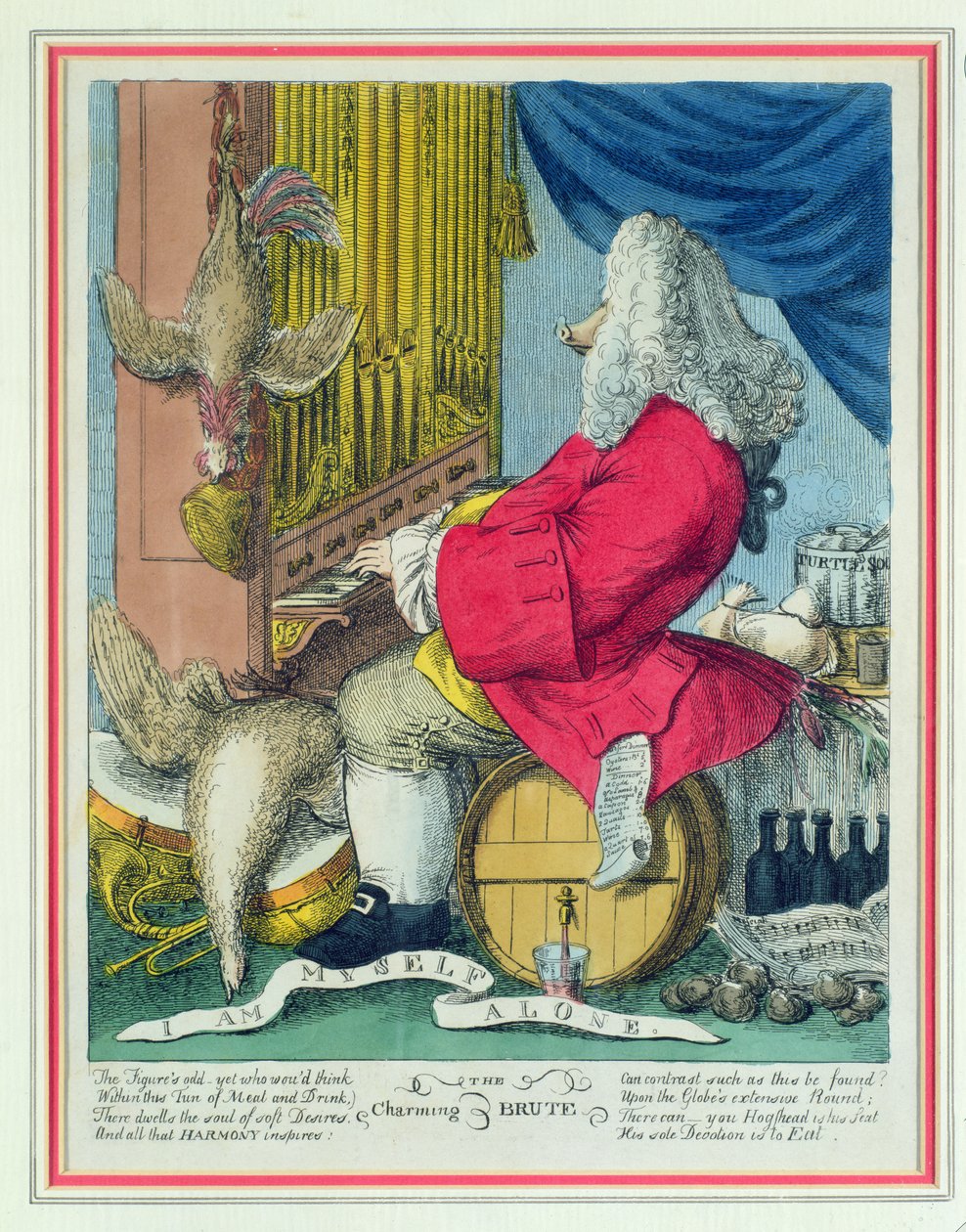 Büyüleyici Brute (renk gravür) by English School