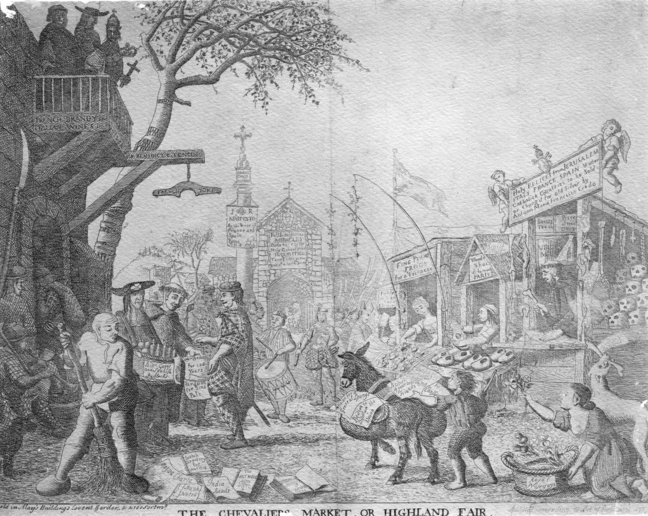 Chevaliers Market veya Highland Fair, George Bickham the Younger tarafından yayınlandı, 1745 by English School