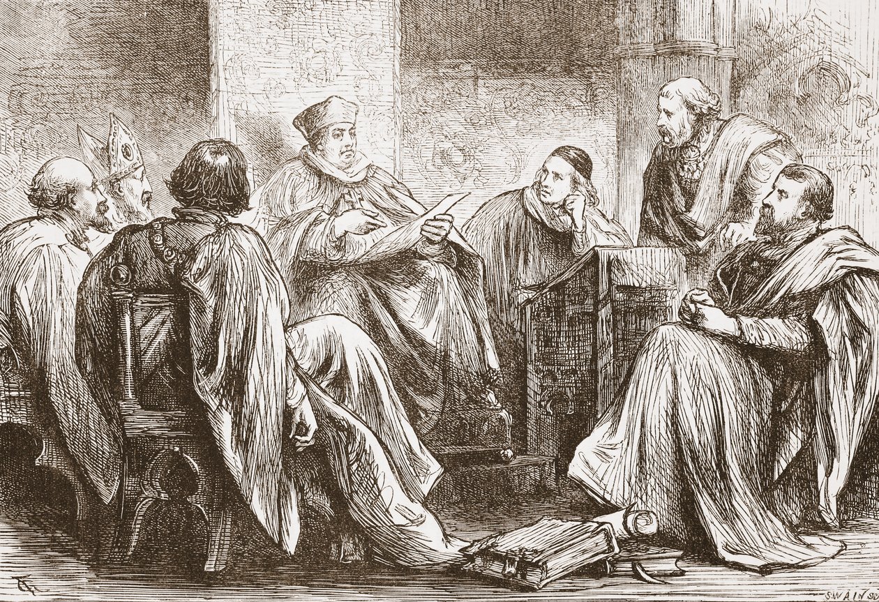 Conclave Almanya İmparatorunu Seçiyor, James Aitken Wylie (1808-1890) tarafından yazılan Protestanlığın Tarihinden bir örnek, pub. 1878 by English School