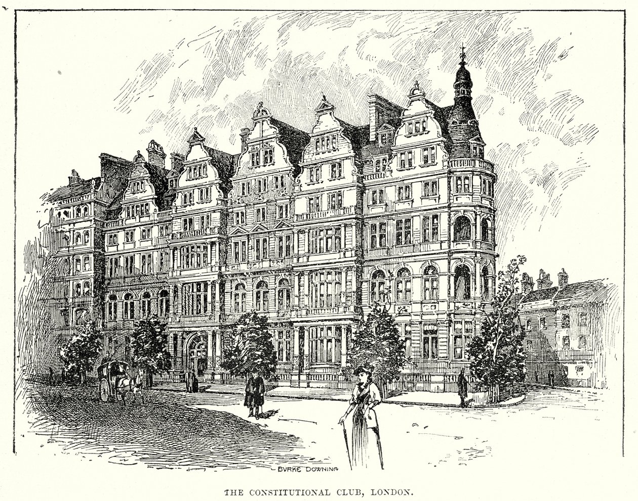 The Constitutional Club, Londra (gravür) by English School