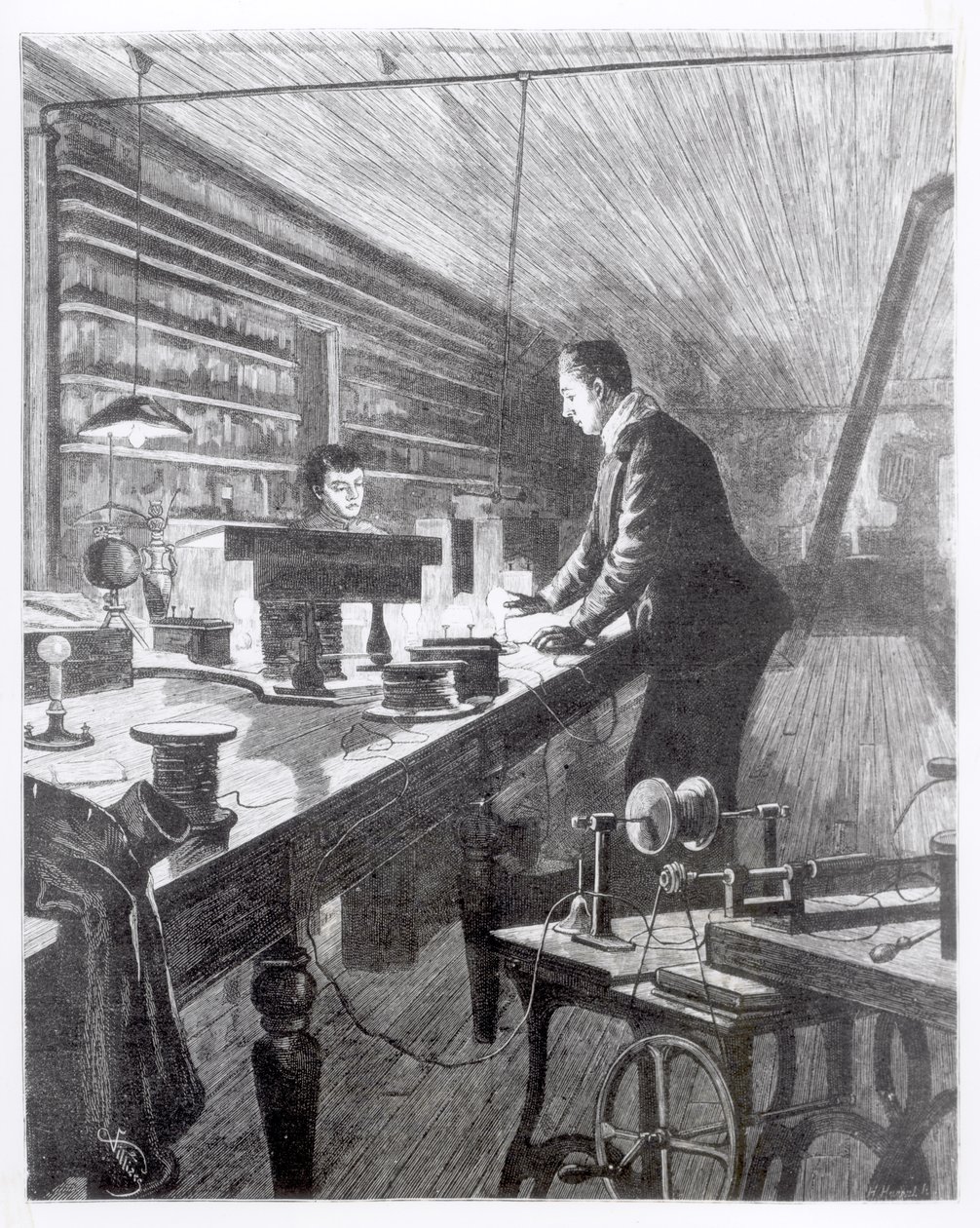 Elektrik Işığı, Bay Edison (1847-1931) Laboratuvarında by English School