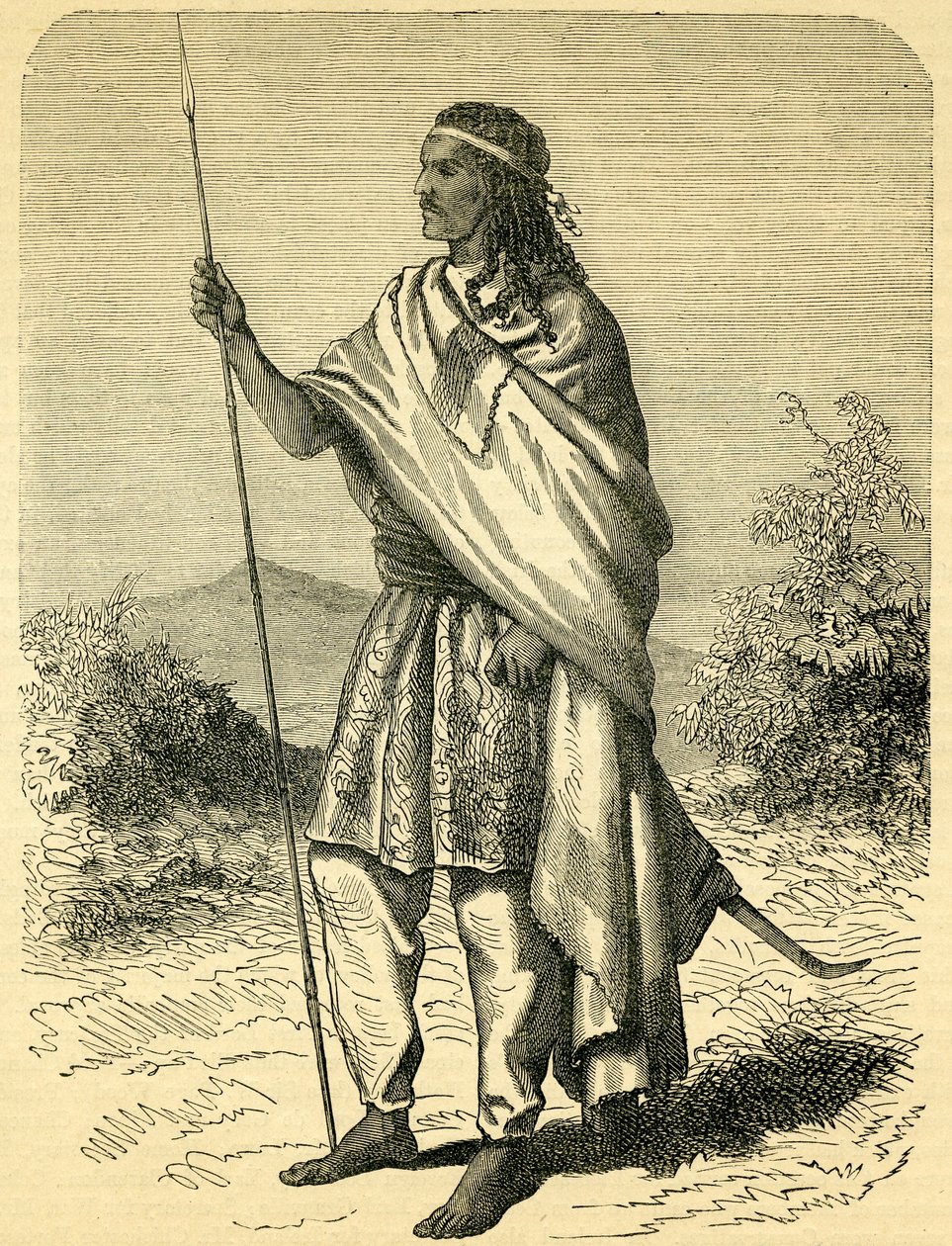İmparator II. Theodore (c.1818-68) (gravür) by English School
