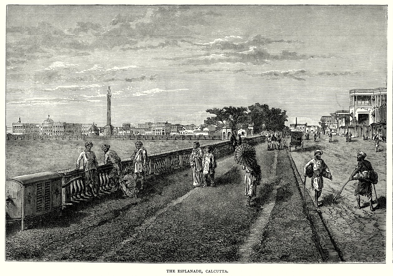 Esplanade, Kalküta (gravür) by English School