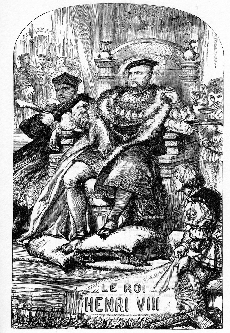 Sekizinci Kral Henry'nin Hayatının Ünlü Tarihi - “” William Shakespeare tarafından tamamlanan eserlerde” illüstrasyon 1866 - Bu baskının çizimleri ve genel biçimi, Cassell'in Londra'da yayınlanan resimli Shakespeare'inden ödünç alınmıştır. by English School