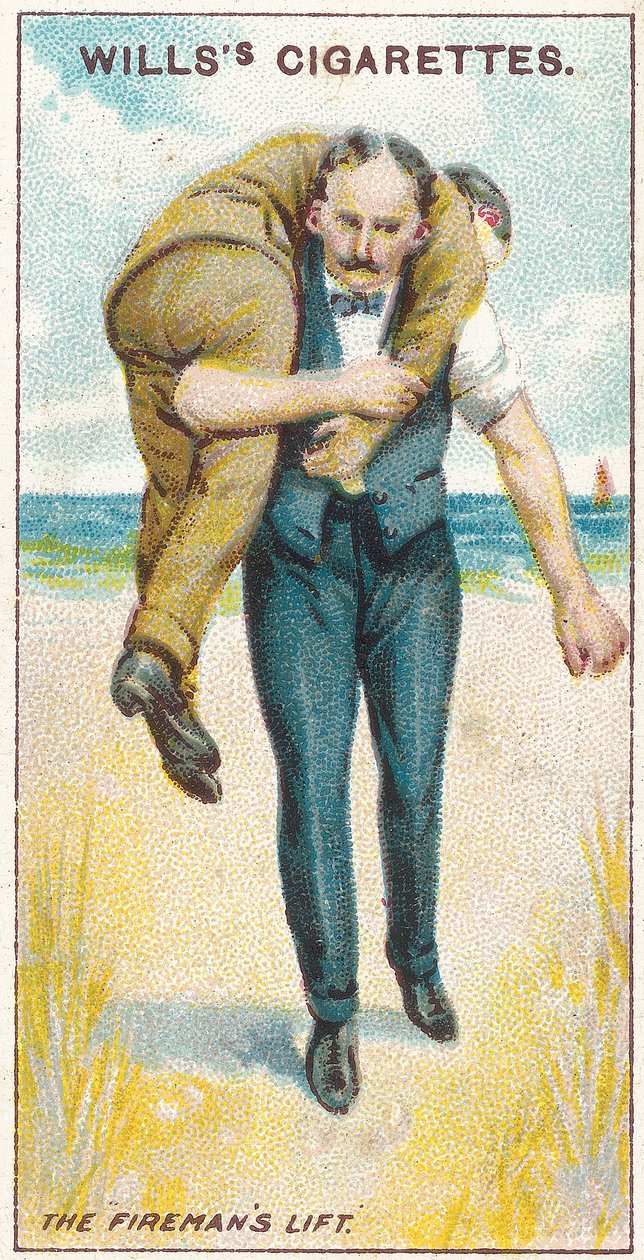 İtfaiyeciler Asansörü No.2, No.19 Willss Cigarettes kartlarının İlk Yardım serisinden, 1913 by English School