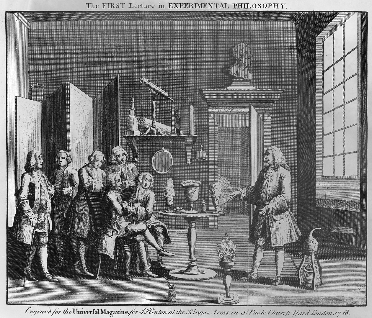 Universal Magazine için kazınmış Deneysel Felsefede İlk Ders, 1748 by English School
