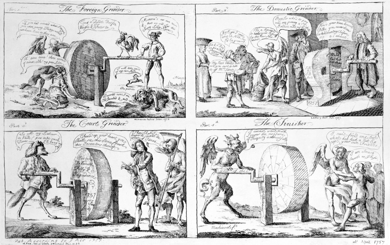 Yabancı Öğütücü, Yerli Öğütücü, Mahkeme Öğütücü, Son İşlemci, 1757 by English School