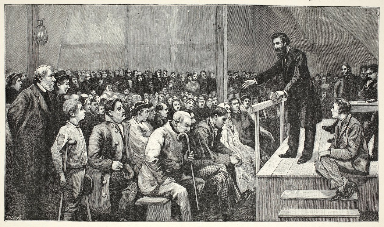 General, Quaker Mezarlığındaki Çadırda Bir Toplantıya Sesleniyor by English School