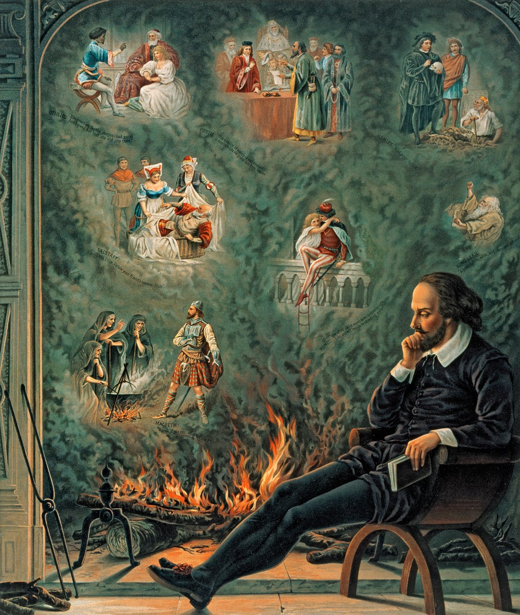 Shakespeare'in Dehası, 1888'de yayınlandı (kromo litho) by English School