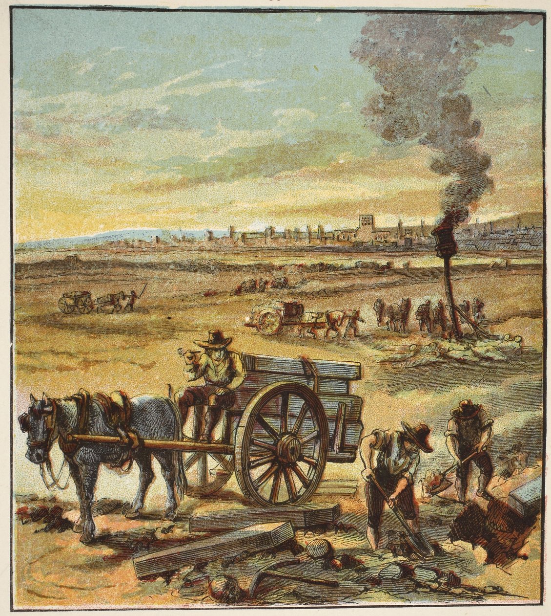 Büyük Veba, pub. 1890 (renkli litografi) by English School