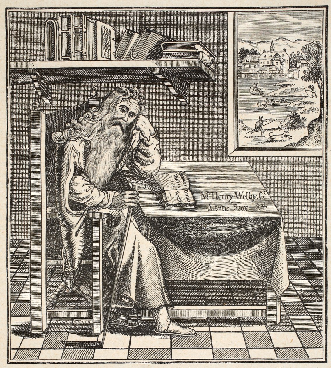 Grub Street Hermit, Richardson tarafından yayınlanan bir resimden, 1794 by English School