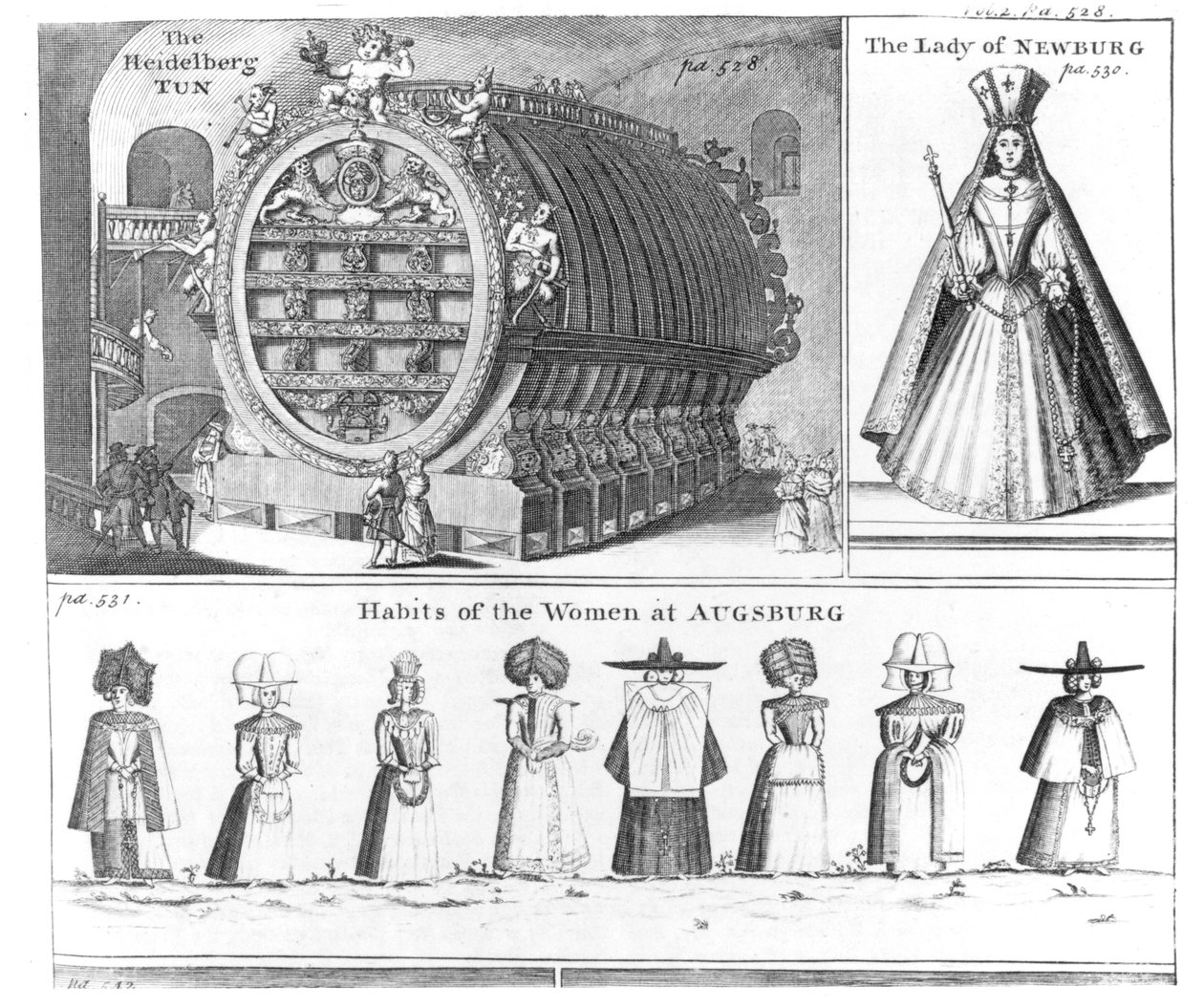 The Heidelberg Tun, The Lady of Newburg ve Habits of the Women of Augsburg, Missons Nouveau voyage dItalie