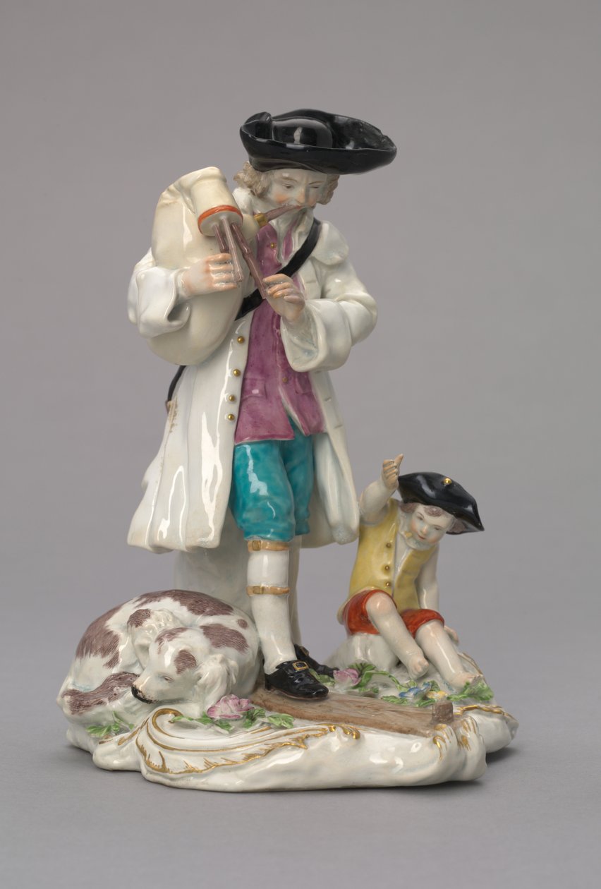 The Gezgin Müzisyen, Chelsea Porselen Fabrikası, İngiltere tarafından üretilmiştir, c.1756 by English School