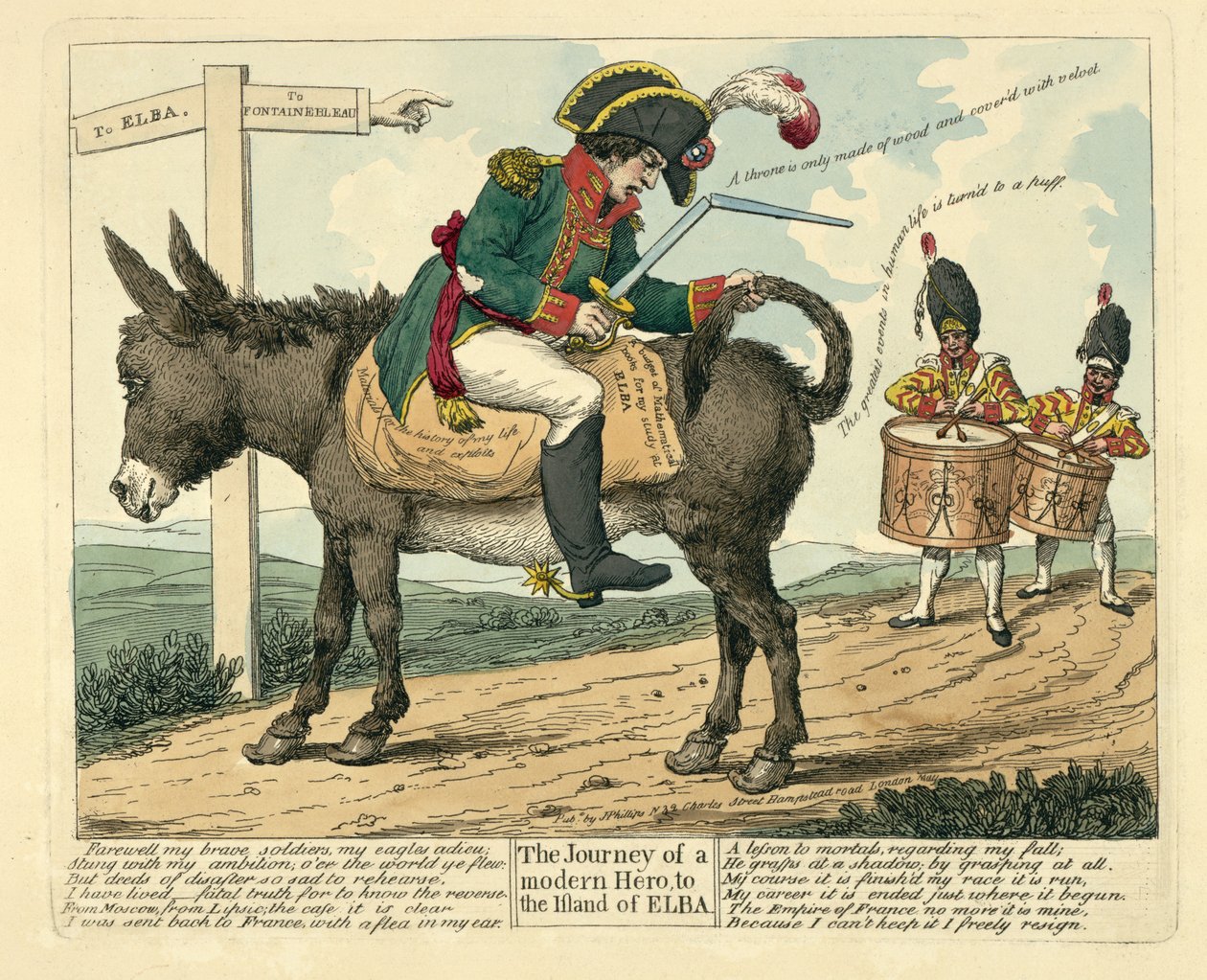 Modern Bir Kahramanın Elba Adasına Yolculuğu, pub. Londra, 1814 by English School