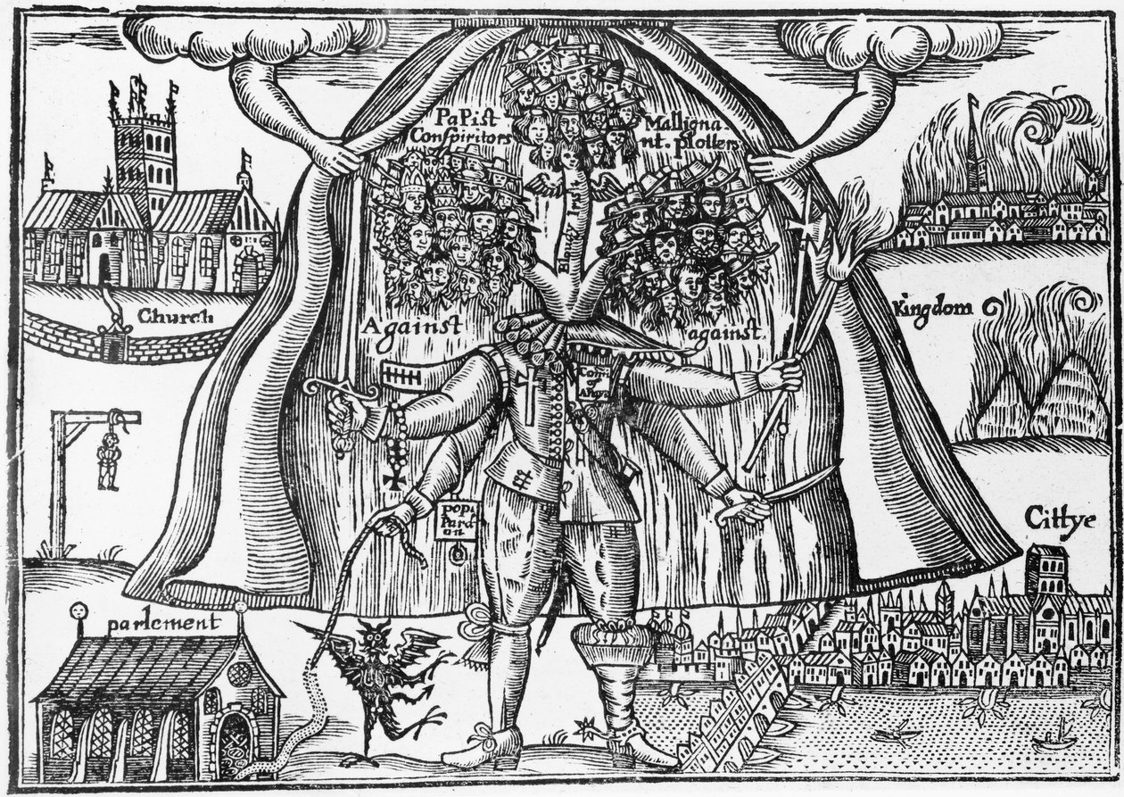 Krallığın Cennetten Görünmeyen Canavarı, c.1640-43 by English School