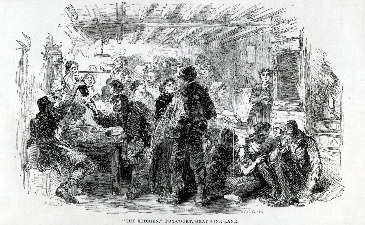 Mutfak, Fox-Court Grays Inn Lane, 1851 by English School