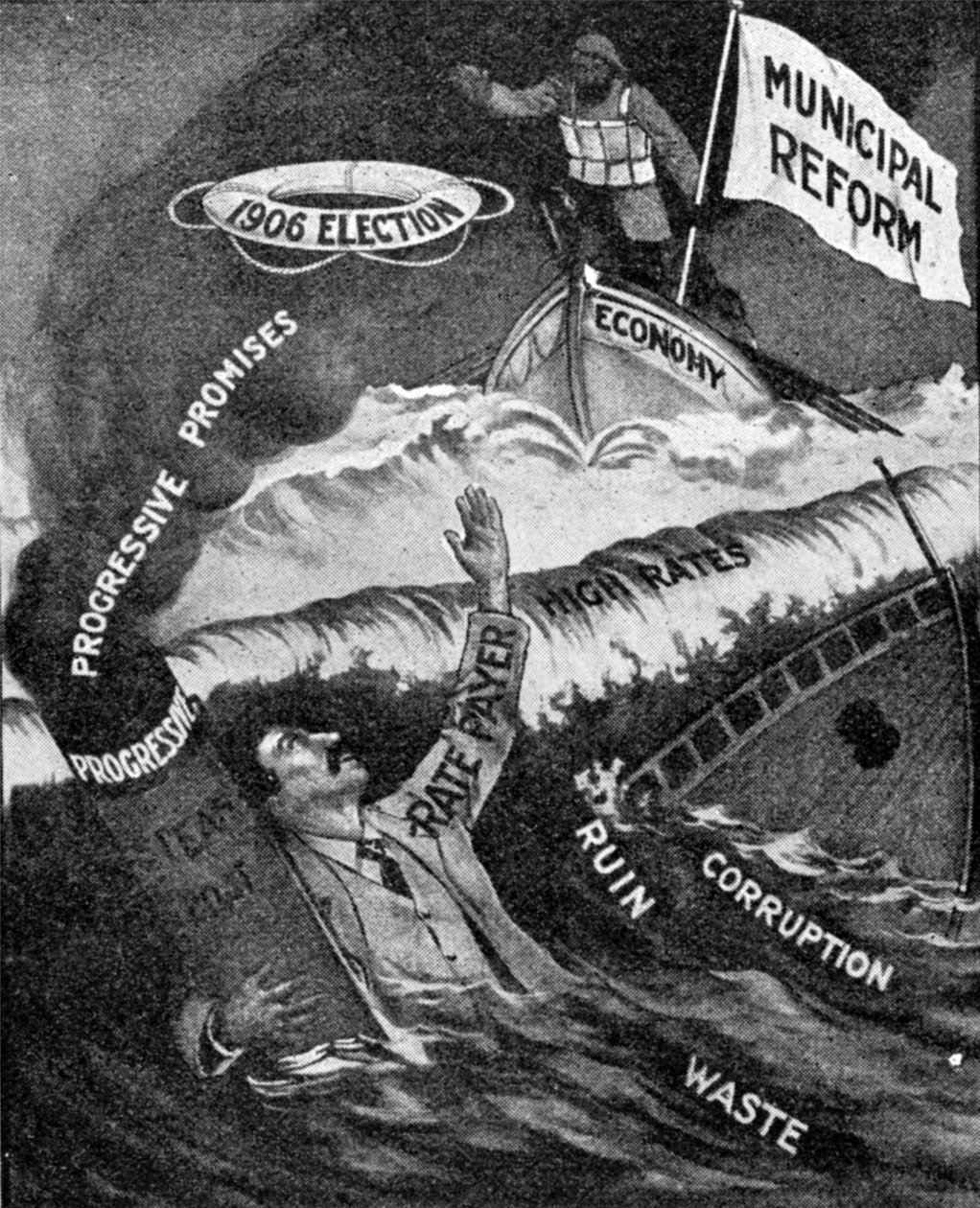 The Last Hope, bir Belediye Reform Partisi afişi, The Graphic, 27 Ekim 1906 by English School