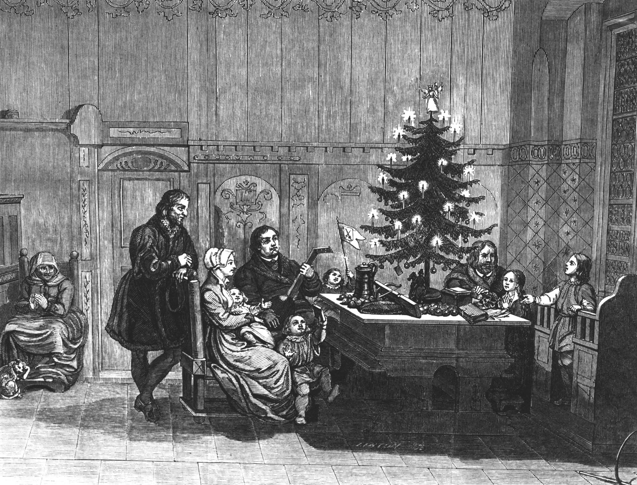 İlk Noel Ağacı Mumları Efsanesi, 18. yüzyılın ortaları by English School