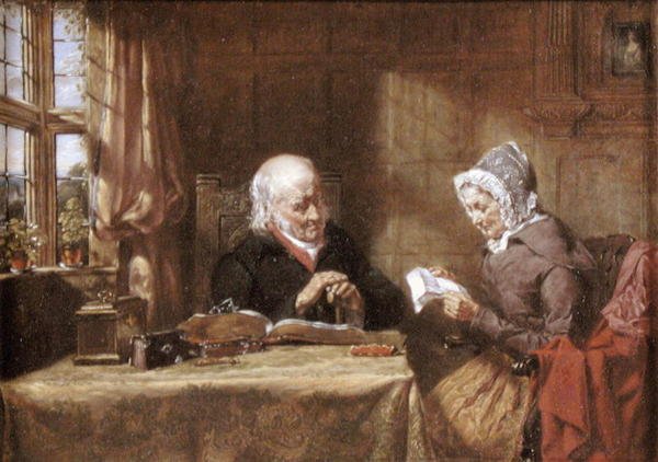 The Letter or News from Afar, 1860 dolayları (tuval üzerine yağlı boya) by English School