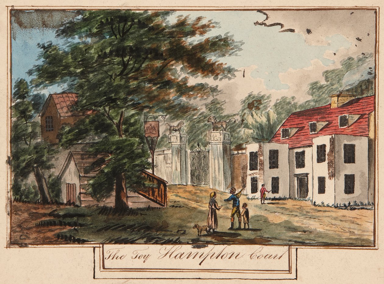 Aslan Kapısı ve Kralın Kolları, c.1743 (kağıt üzerine suluboya) by English School