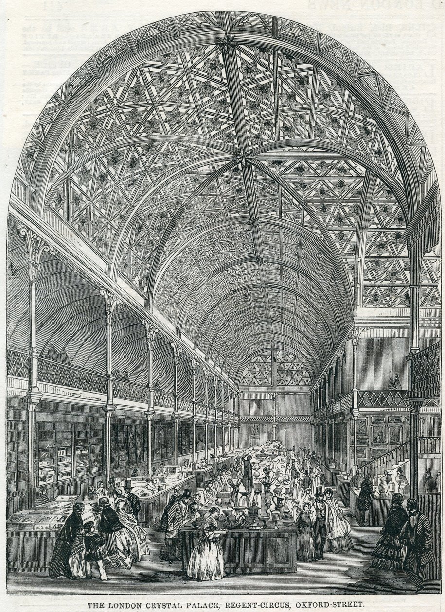 Londra Kristal Sarayı, Regent Sirki, Oxford Caddesi, 1858 by English School