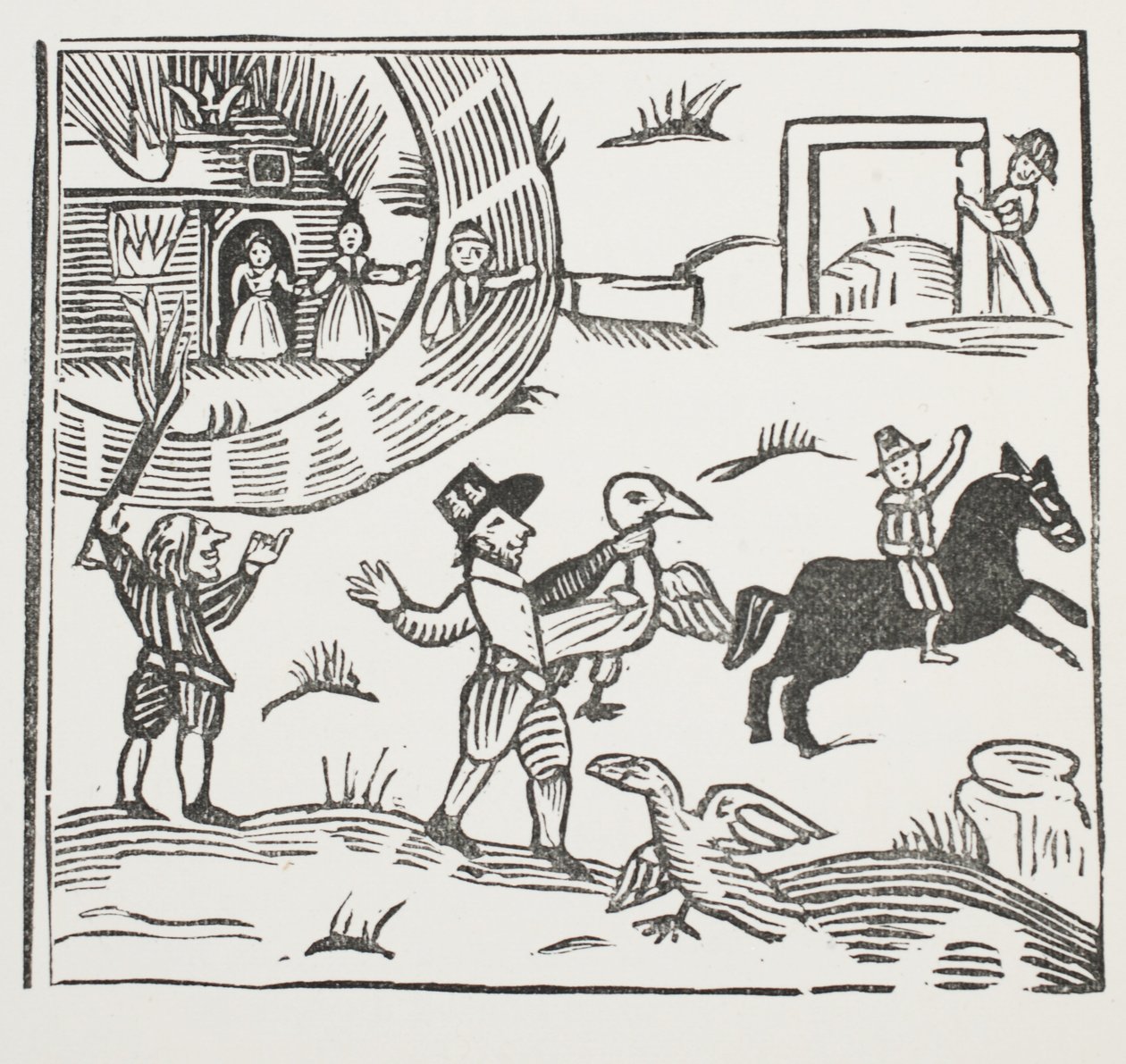 Tom Tram'ın Çılgın Şakaları, John Ashton'ın On Sekizinci Yüzyıl Chap kitaplarından bir örnek, pub. 1882 by English School