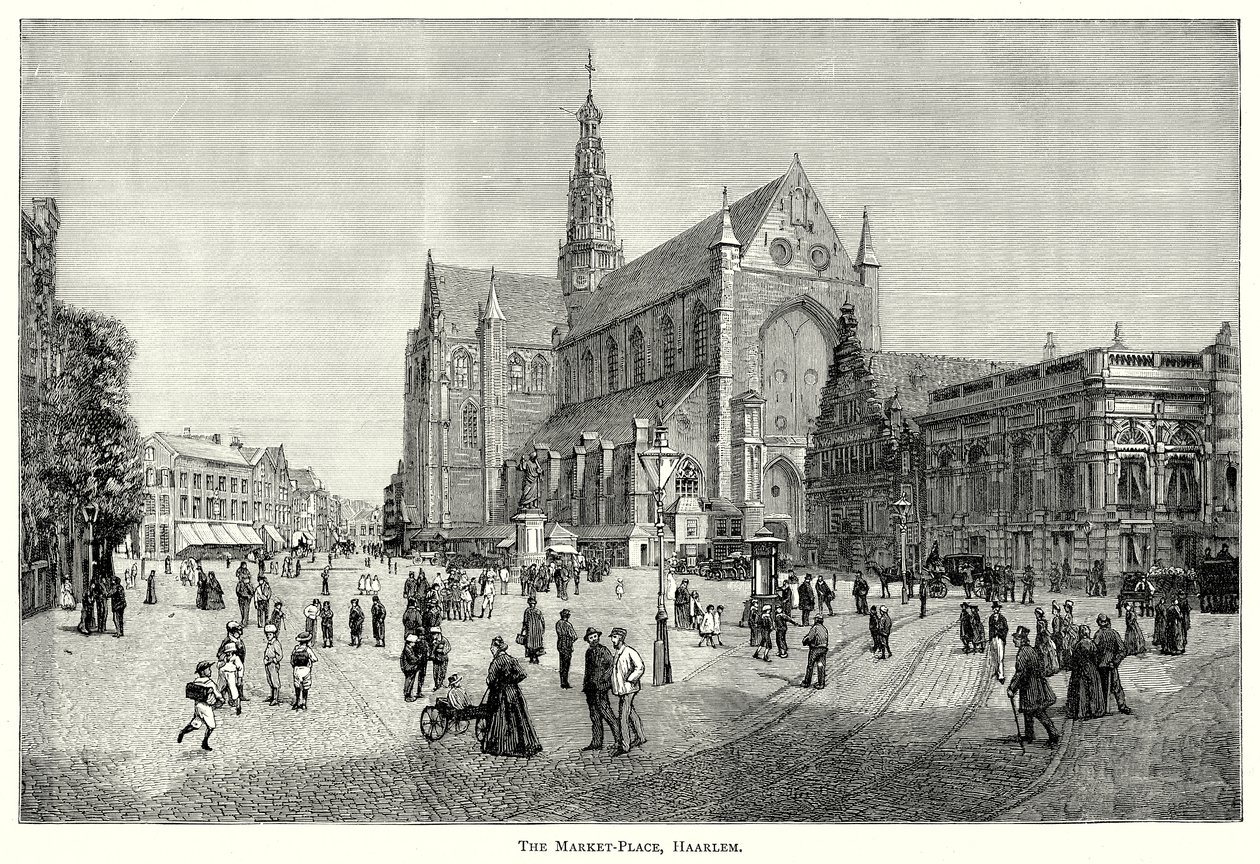 Pazar Yeri, Haarlem (gravür) by English School