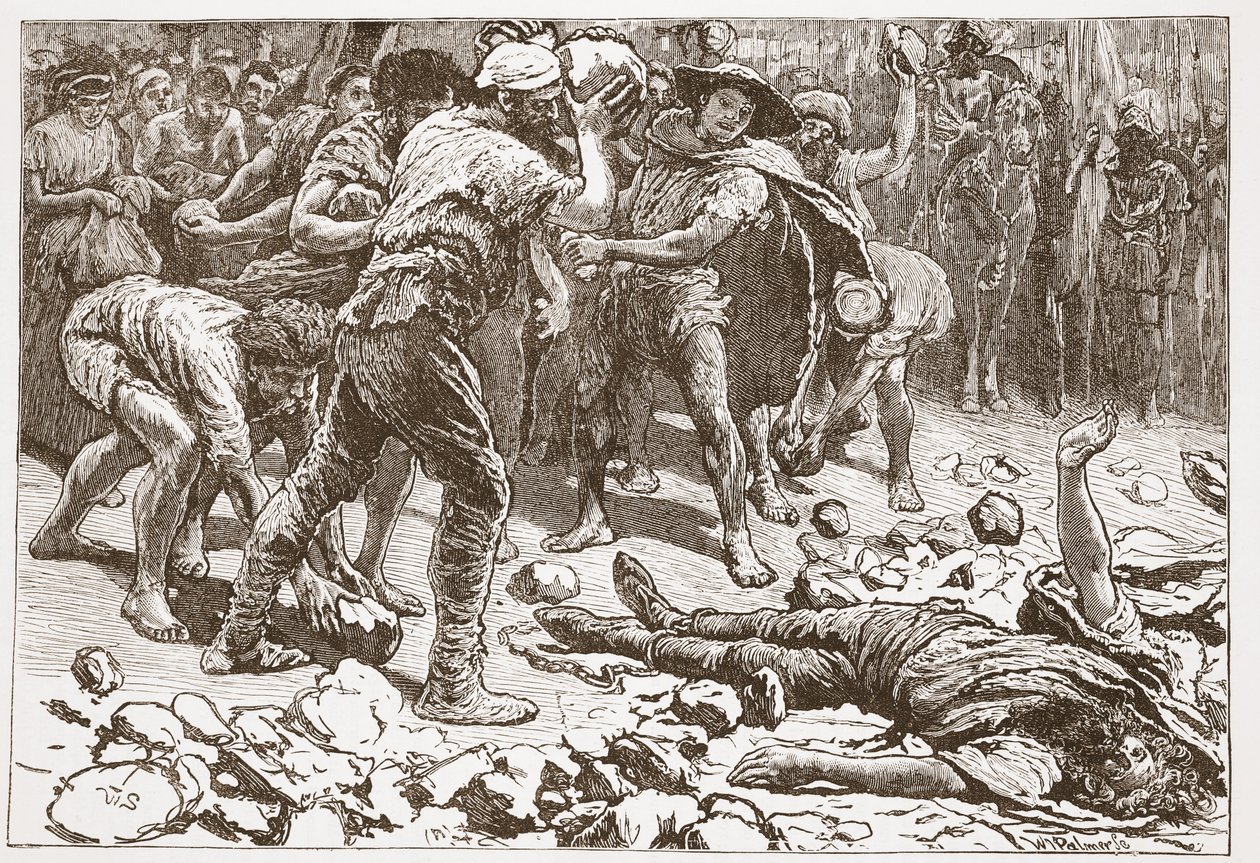 Samosata'lı Konstantin'in Şehitliği, James Aitken Wylie'nin (1808-1890) 'Protestanlığın Tarihi'nden bir örnek, pub. 1878 (gravür) by English School