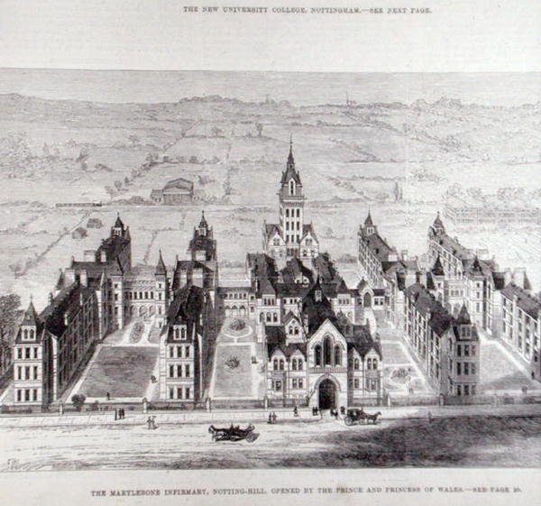 Galler Prensi ve Prensesi Tarafından Açılan Marylebone Reviri, Notting Hill, The Illustrated London News, 7 Şubat 1881 by English School