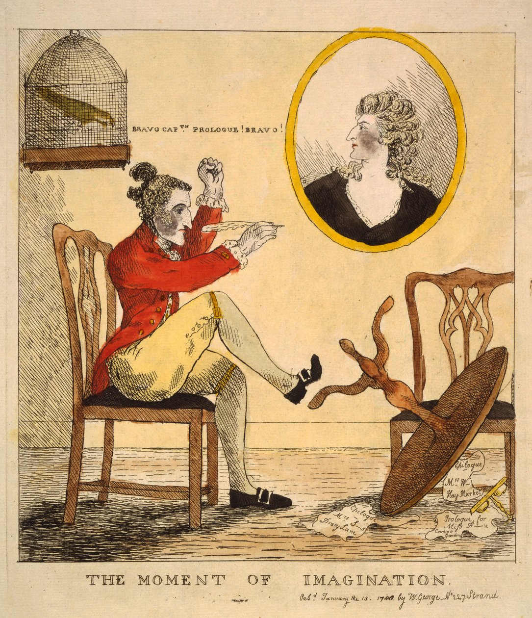 Hayal Anı, pub. 1785 (el renkli gravür) by English School