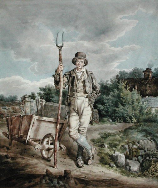 Muck Spreader, c.1830 (kağıt üzerine sulu boya) by English School